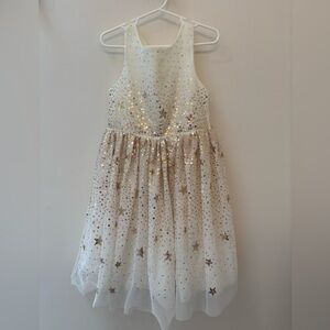 H&M Elegant Cream ad Gold Sparkle Dress
5-6T